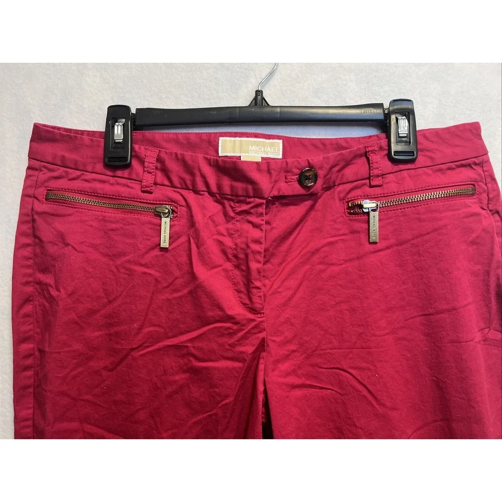 Women's Michael‎ Kors Skinny Pink stretch chino pants Jeans size 14